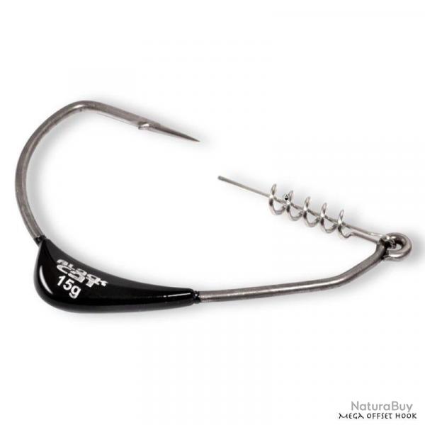 Hameon Simple Plomb Black Cat Mega Offset Hook 12/0 15 g