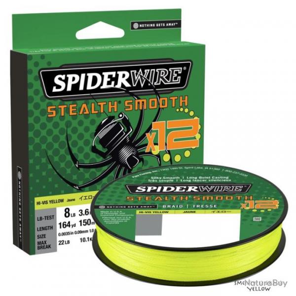 Tresse Spiderwire Stealth Smooth 12 Braid 150m Yellow 39/100