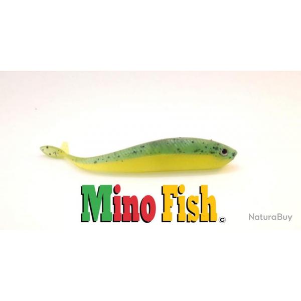 Leurre Souple Target Baits Mino Fish 9cm Dos Vert / Jaune