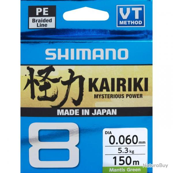 Tresse Shimano Kairiki 8 300m Mantis Green 31,5/100
