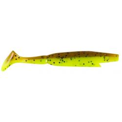 Leurre Souple CWC Strike Pro Piglet Shad Small 8,5cm 20 - Brown Chartreuse Flake