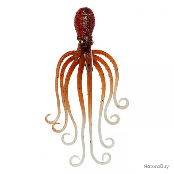 Leurre Souple Savage Gear 3d Octopus 10cm Brown Glow