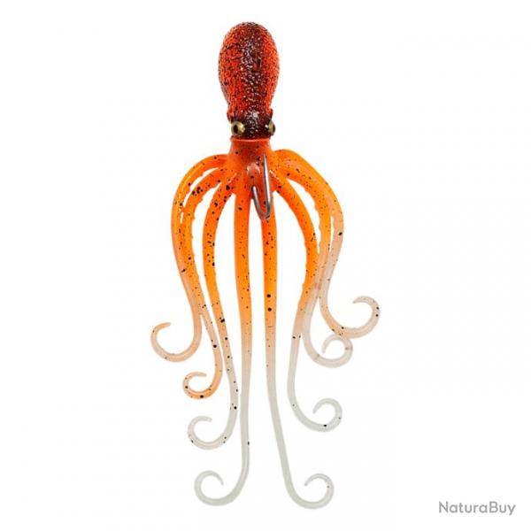 Leurre Souple Savage Gear 3d Octopus 16cm UV Orange Glow