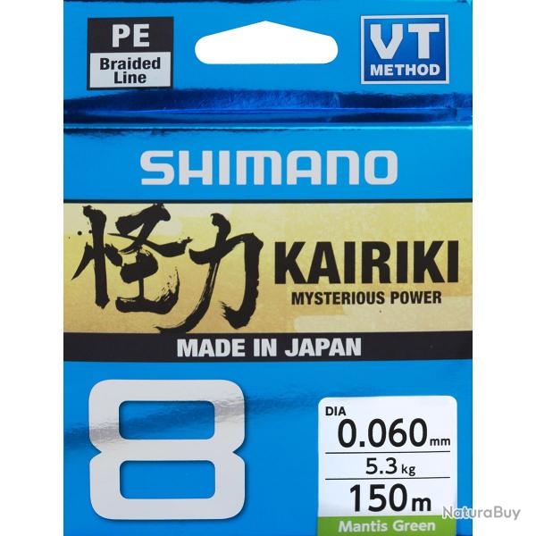 Tresse Shimano Kairiki 8 150m Mantis Green 19/100
