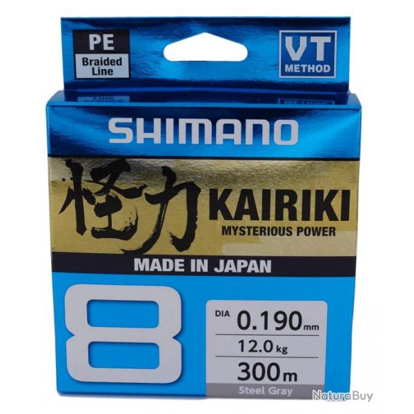 Tresse Shimano Kairiki 8 300m Steel Grey 10/100