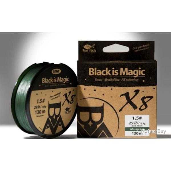 Tresse Bim Tackle Black is Magic Mossgreen 130m Mossgreen 0.22 13kg