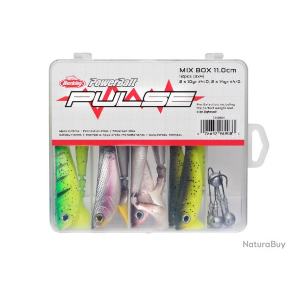 Kit Leurre Souple Pulse Shad Mixbox avec Ttes Plombes 6cm