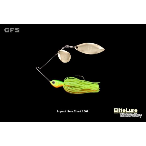 Spinnerbait Elitelure CFS Colorado Willow 10g 10g 02 - Impact lime chart