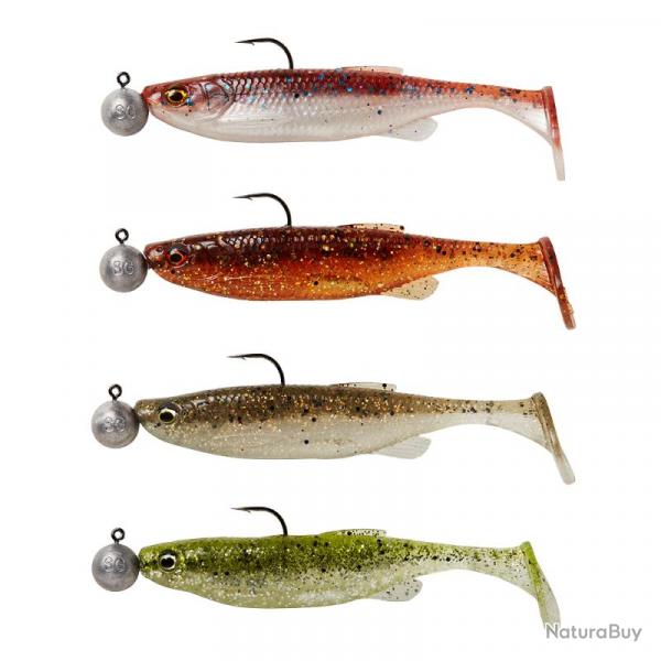Leurre Souple Savage Gear Fat Minnow T-Tail RTF 10,5cm 10,5cm Par 4 Clearwater Mix 11g + 10g