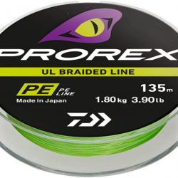 Tresse Daiwa Prorex UL PE Line 135m 135m Chartreuse PE #0,25 1,75 kg