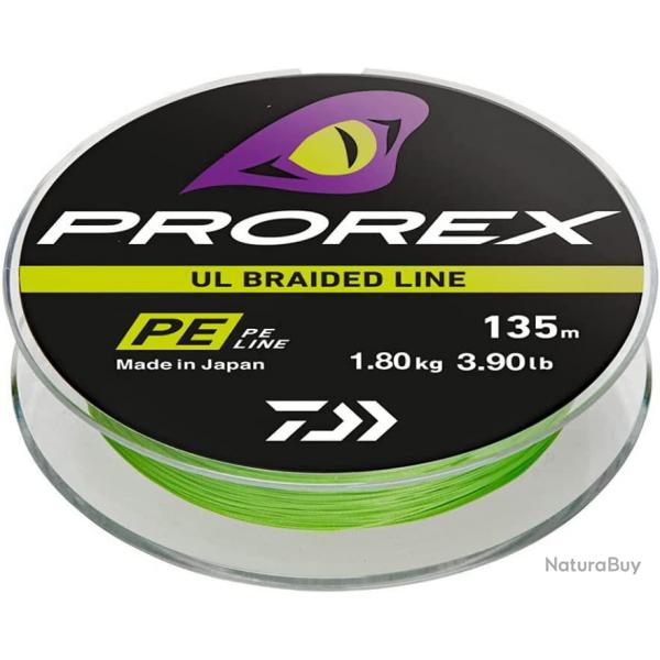 Tresse Daiwa Prorex UL PE Line 135m 135m Chartreuse PE #0,60 4,25 kg