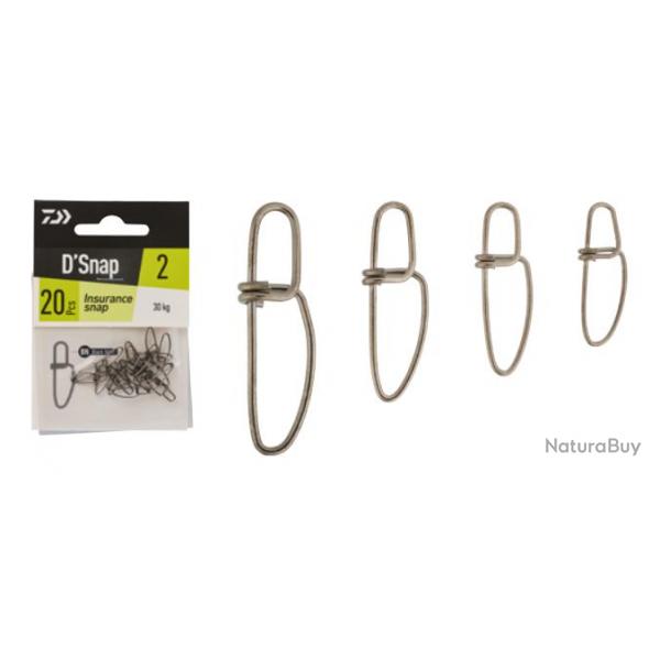 Agrafe Daiwa Insurance Snap 30kg n2 par 20