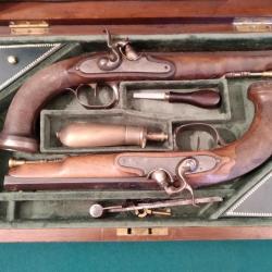 Paire de Pistolets Françaises de Percussion ( Transformées de silex) circa 1840