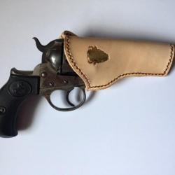 Holster CEINTURE Colt SHERIFF (Tête Bison OR) cuir naturel