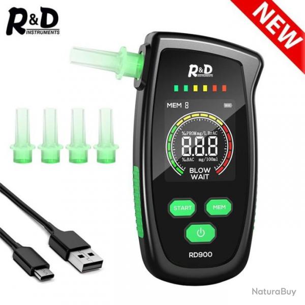 Testeur d'alcoolmie Ethylomtre Rechargeable LCD Couleur Haute Qualit Detection Rapide