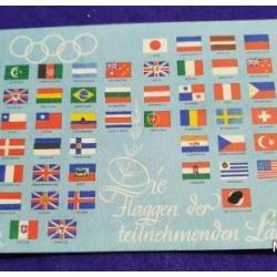 Carte Postale : J.O de Berlin 1936 Drapeaux des pays participants - Country Flags Germany 1936 Olymp