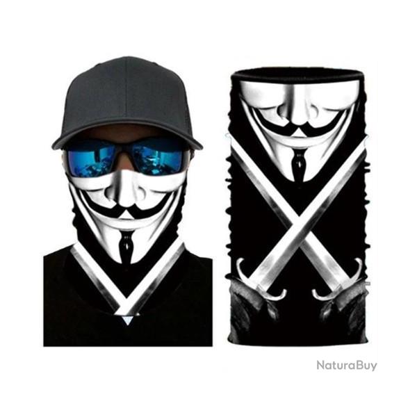 Masque V pour Vendetta Cache Cou Col Bandana Foulard Bonnet coupe-vent