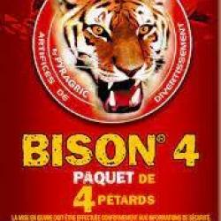 Bison 4 - Paquet de 4 Pétard à mèche Bison 4 - Artifice