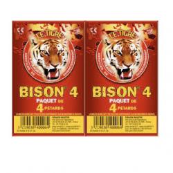 Bison 4 - 2X Paquet de 4 Pétard à mèche Bison 4 - Artifice