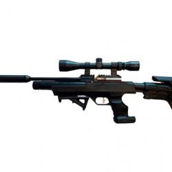 Pistolet PCP KRAL Puncher NP-01-TACTICAL + LUNETTE 3-9X40 + Mod. Son Cal. 4,5 mm ,19,9 joules