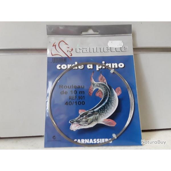 9384 CORDE  PIANO CANNELLE POUR CARNASSIERS 40/100 10M NEUF