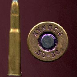 .30-30 Winchester - marque KYNOCH -  balle cuivre pointe plomb