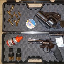 Ensemble complet Revolver 4.5mm (Billes & Diabolos) DAN WESSON DW715 4" STEEL GREY CO2 ASG