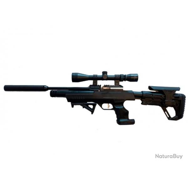Pistolet PCP KRAL Puncher NP-01TACTICAL+ Modrateur Son + Lunette 3-9 x 40  5,5 mm - 19,9 joul