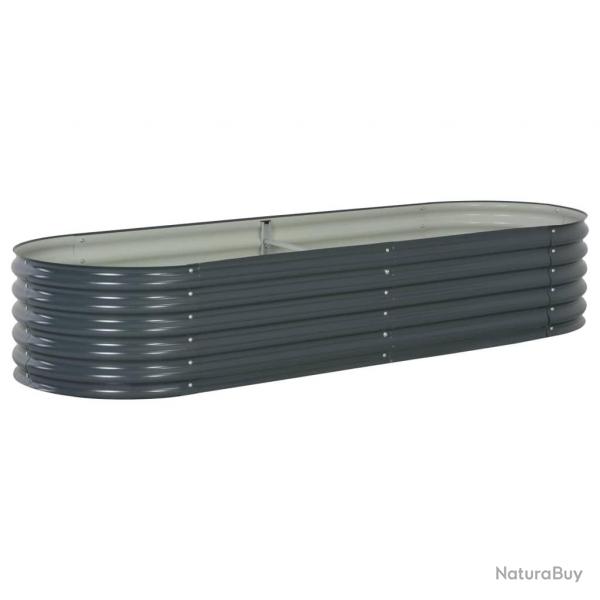 Jardinire lit surlev plantes fleurs jardin 240 x 80 x 44 cm acier galvanis gris 02_0001021