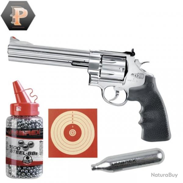 Revolver Smith&Wesson 629 classic 6,5'' CO2 cal. BB/4.5mm 1500BB + cibles + capsules