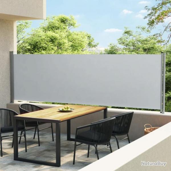 Auvent latral voile rtractable de patio 140x600 cm Gris 313373