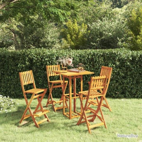 Ensemble de bar d'extrieur 5 pcs Bois d'acacia massif