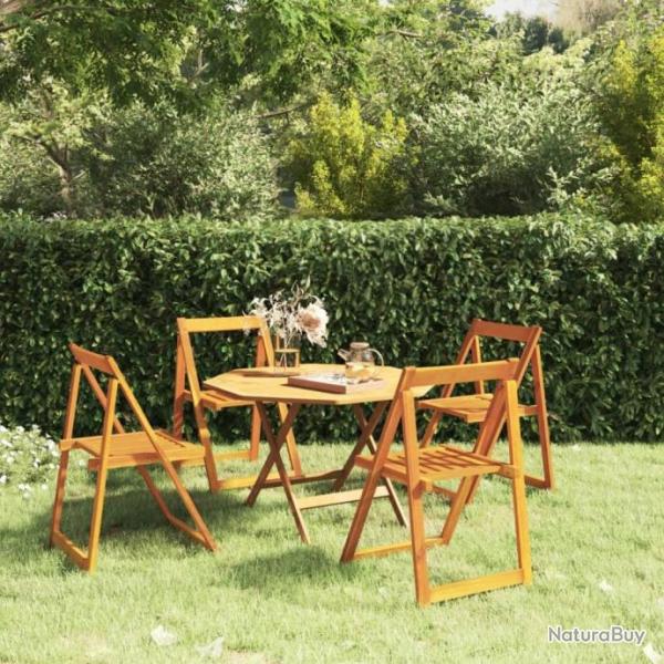 Chaises pliables de jardin 4 pcs Bois d'acacia massif