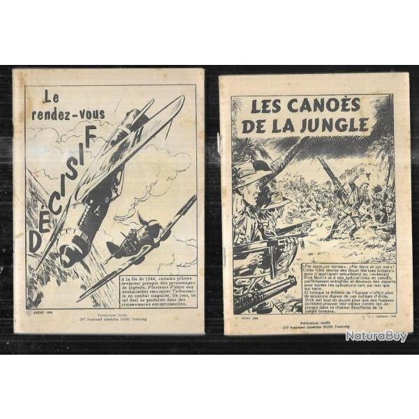 comic's , bd de presse , 2 livres sans couverture , guerre 39-45