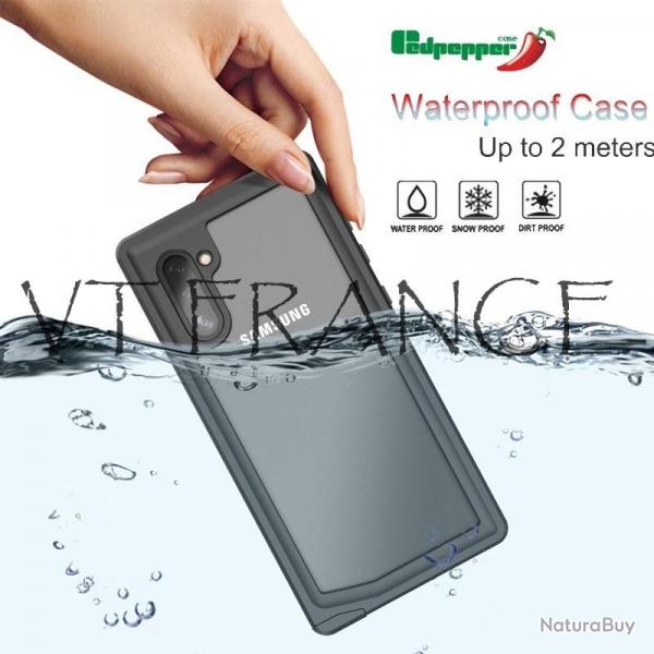 RedPepper Coque Etanche Anti Choc pour Samsung, Couleur: Noir, Smartphone: Galaxy Note 8