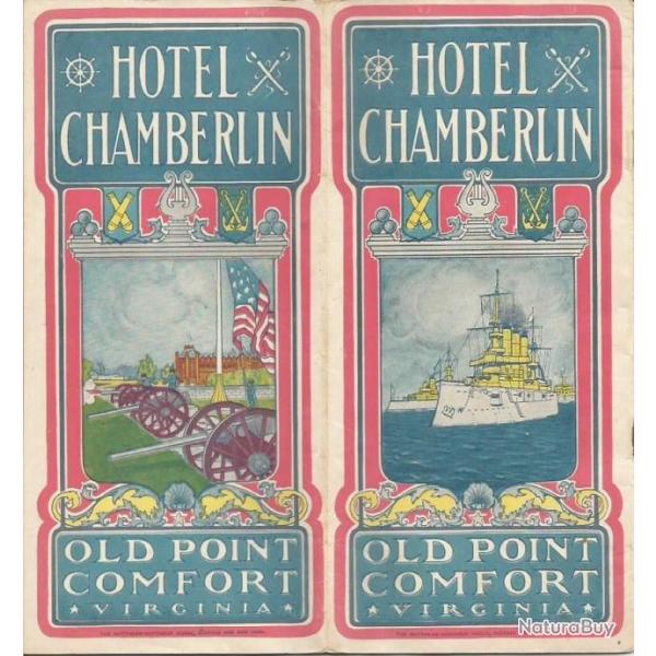 Militaria : rare fascicule "HOTEL CHAMBERLIN OLD POINT COMFORT, Virginia. Dbut 1900