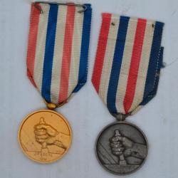 Médailles du cheminot or-argent