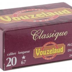 100 Cartouches Vouzelaud - Classique grand culot - Cal. 20/67- N°6