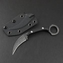 Couteau karambit étui kydex acier D2 manche g10 custom tactique combat #0114