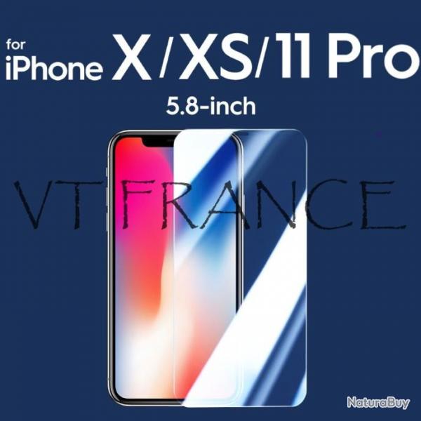 2 Ecrans Protecteur Verre + Gabarit pour Iphone, Smartphone: iPhone X/XS/11 Pro