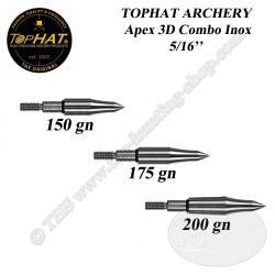 TOPHAT ARCHERY Pointes d'entrainement à visser Apex 3D Combo lourdes 5/16" en acier inoxidable 150 -