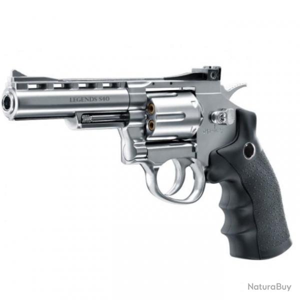 Revolver  plombs Legends s40 silver Co2 - Cal. 4.5 / 4.5 Bb's