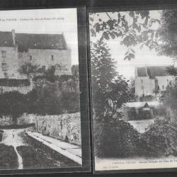 crépy en valois oise cartes postales anciennes lot de 2 cpa , chateau des ducs de valois