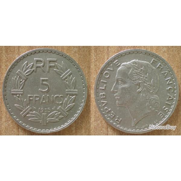 France 5 Francs 1935 Lavrillier Piece Franc