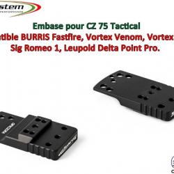 Embase TS pour CZ 75 Tactical Version A - Compatible Fastfire 3, Vortex Venom, Sig Romeo 1