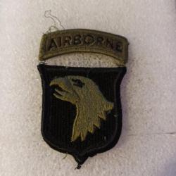 Patch armée us 101st AIRBORNE DIVISION avec le tab kaki ORIGINAL 1