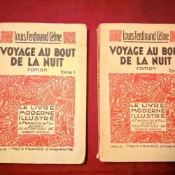 Voyage au bout de la nuit. Louis Ferdinand Céline roman en 2 tomes de 1935 illustrations de Serveau