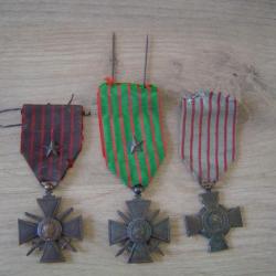 lot 3 médailles de poilu ww1 1914 1918