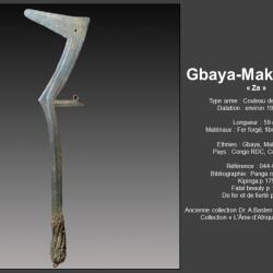 magnifique couteau de jet Gbaya-Maka-Djem afrique