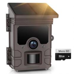 Caméra de chasse 2.7K 30MP caméra piste vision nocturne 0.1S Déclencheur IP66 2'' LCD 32G SD